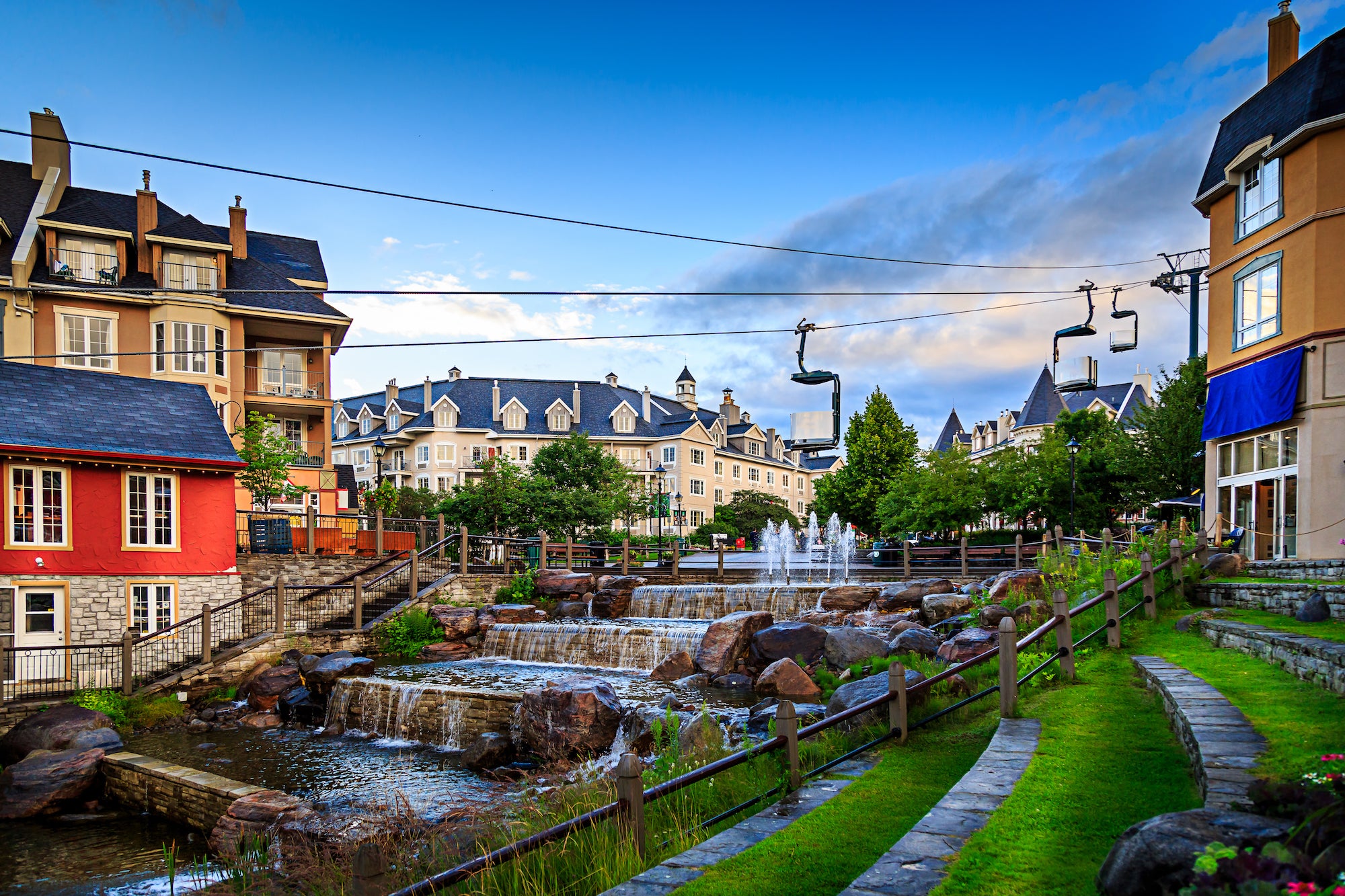 Mont-tremblant village on a beautiful day.