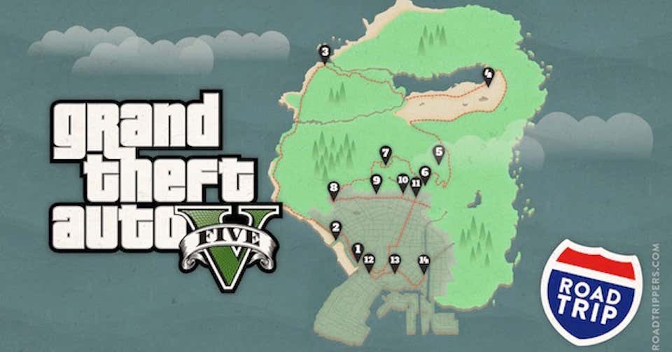 Game map from Grand Theft Auto 5  Grand theft auto, Grand theft